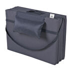 Reyo Taşınabilir Katlanır Plaj Havuz Minderi, Şezlong Minderi Kamp Yatağı 4 Cm Antrasit