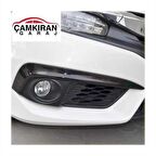 honda civic fc5 uyumlu ön sis kaş halka kaplama karbon 2016-2020