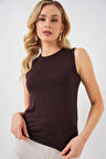 Kadın Kahverengi Basic Sıfır Kol Body HZL25S-BD143471