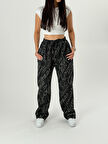 Tasarım Dergi Baskı Kadın Baggy Pantolon COC1051