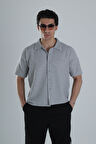 Erkek Gri Gofre Gömlek COC1152