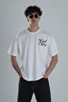God Wins Beyaz Oversize Tasarım T-Shirt COC1388
