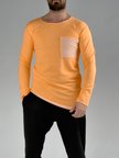 Turuncu Cep Detayı Asimetrik Erkek Sweat COCK0064