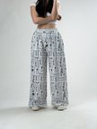 Magazin Baskılı Kadın Oversize Pantolon COC3170