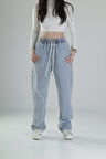 Kadın Buz Mavisi Baggy Pantolon COC1908