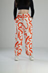 Etnik Desenli Turuncu Baggy Pantolon COC2259