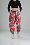 Chinese Kuş Desenli Pileli Jogger COC2326