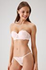 Kadın Pudra 4032 Balenli Destekli Straplez Sütyen Takim
