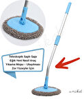 Teleskopik Saplı Eğik Başlıklı Yeni Nesil Araç Yıkama Mopu – Zor Yüzeyler İçin