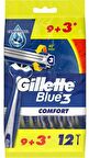 Gillette Blue 3 Comfort 12'li 3 Bıçaklı Tüm Cilt Tipleri İçin Kullan At Tıraş Bıçağı