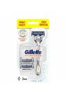 Gillette Skinguard 3 Bıçaklı Hassas Cilt Tipleri İçin Manuel Tıraş Makinesi ve Yedeği