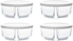 Paşabahçe polar bölmeli cam saklama kabı - 4 lü kapaklı kahvaltılık beyaz