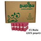 Kedi Köpek Kaka Poşeti Evcil Hayvan Dışkı Kaka Torbası Pembe 15 Rulo (225 Poşet)