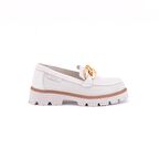 Mammamia D24ya-3855 Kadın Deri Tokalı Ayakkabı Bej