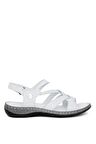 Mammamia D24ys-1005 Kadın Deri Comfort Sandalet Beyaz