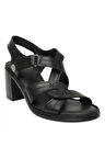Mammamia D25Ys-2505 Günlük Topuklu Siyah Kadın Sandalet