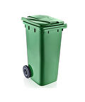 Omnipazar SY-6506 Eko Tekerlekli Kapaklı Plastik Çöp Konteyneri 120 lt Yeşil