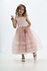 Prenses Pembe Kız Çocuk Abiye Elbise