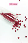 Dökme Cam Kum Boncuk Büyük Boy (6/0) 4 mm - 20 Gram - Bordo - BNC097