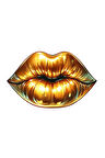 Gold Altın Rujlu Dudak Sticker Araba, Motorsiklet, AraçEtiket Cam Sticker 19CM