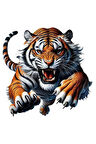 Tiger Attack Kaplan Sticker Araba, Motorsiklet, AraçEtiket Cam Sticker 19CM