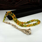 BÜYÜK BOY KAPSÜL KESİM KAZAZ PÜSKÜLLÜ ORJİNAL DAMLA KEHRİBAR TESBİH 5649