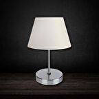 Kuzey Krom Gövdeli Abajur Krem Kumaş Yatak Odası Salon