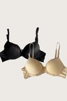 Arias Closet Siyah-Ten 'li Mikro Kumaş Push Up Dolgulu Balenli Günlük Destekli Sütyen