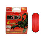 Captain Casting Pe 4 Kat Spin İp Misina 0,08Mm 150Mt Kırmızı
