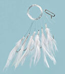 Fladen F1280wt Beyaz Tüylü Simli 6 Köstekli Hazır Takım İğne No:8