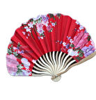 - Yelpaze Kesesi ile Lüks, Şık Zarif Desenli Pembe Japon Yelpazesi