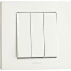 Tenda Grano Beyaz Üçlü Anahtar ( 2 Adet )+Çerçeve Dahildir