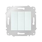 Ovivo Grano Beyaz Natural Üçlü Anahtar ( 20 Adet ) ÇERÇEVE HARİÇTİR