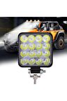 Off Road Sis Farı, 16 Led Kare Çalışma Lambası 1 Adet 12-24v, 48w