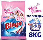 Bingo Matik Mutlu Yuvam Renkli ve Beyaz Toz Çamaşır Deterjanı 8 KG