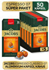 Jacobs Espresso 7 Classico Nespresso Uyumlu Kapsül Kahve 10lu x 5 Adet