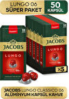 Jacobs Lungo 6 Classic Nespresso Uyumlu Kapsül Kahve 10 lu x 5 Adet