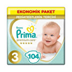 Prima Bebek Bezi Premium Care Ekonomik Paket 3 Beden 104 lü