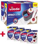 Vileda Spino Ultra Otomatik Temizlik Seti + 4 Yedek Paspas