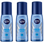 Nivea Men Pump Sprey Fresh Active Erkek Deodorant 75 ml x 3 Adet
