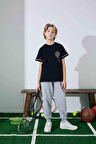 Erkek Çocuk Basketboll Desenli Siyah Pijama Takımı