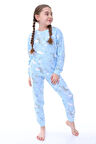 Kız Çocuk Gökkuşağı Desenli Uzun Kollu Pijama Takımı