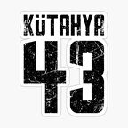 43 KÜTAHYA Sticker Yapıştırma Oto Etiket 17cm