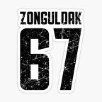 67 ZONGULDAK Sticker Yapıştırma Oto Etiket 17cm