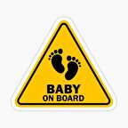 Arabada Bebek Var Sticker oto Yapıştırma Etiket 18cm MD11