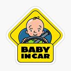 Arabada Bebek Var Sticker oto Yapıştırma Etiket 18cm MD28