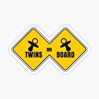 Arabada İkiz var Twins On Board Sticker Yapıştırma 19CM md3