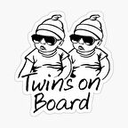 Arabada İkiz var Twins On Board Sticker Yapıştırma 19CM md17