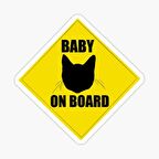 Arabada Kedi var Cats On Board Sticker Yapıştırma 19CM md4