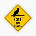 Arabada Kedi var Cats On Board Sticker Yapıştırma 19CM md13